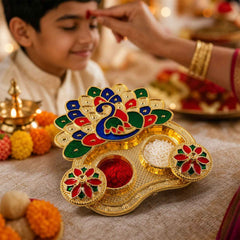 Peacock Shaped Kankavati Ð Traditional Puja Storage Box