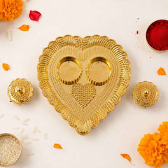Heart Shaped Kumkum Holder Ð Elegant Puja Decor for Daily & Festive Rituals