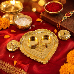 Heart Shaped Kumkum Holder Ð Elegant Puja Decor for Daily & Festive Rituals