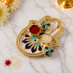 Hand Shaped Kankavati Ð Elegant Puja Storage with Enamel Work