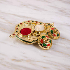 Kumkum Holder Ð Elegant Mango Shape with Twin Compartments for Puja