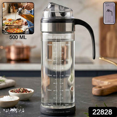 Glass Oil Dispenser Bottle Ð Leak-Proof, Auto Flip Lid & Handle