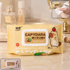 Pack of soft wet wipes with gentle cleansing tissues, perfect for hand, face & baby care