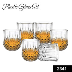 Unbreakable Plastic Glasses Set – Transparent, 250ml (Set of 6) | Indo Glow