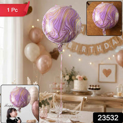 Round Marble Foil Balloon Ð Bright Party Decoration 15cm