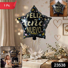 Black Star Feliz Ano Nuevo Foil Balloon Ð Bright Festive Decor