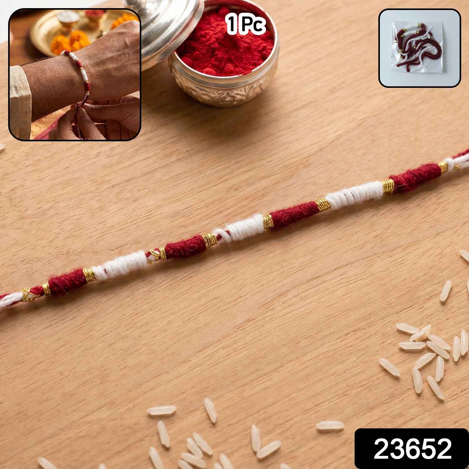 Traditional Pearl Beaded Rakhi Ð Elegant Festive Design for Raksha Bandhan