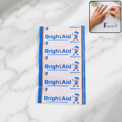 BrightAid adhesive bandages pack for minor wound protection.