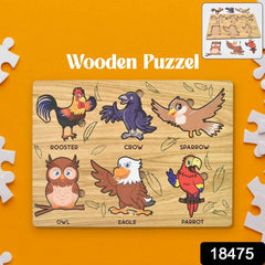 Wooden Bird Puzzle – Educational Board for Kids | Inventive Play