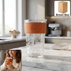 Glass Drinking Tumbler Ð Spill-Resistant Lid & Elegant Design