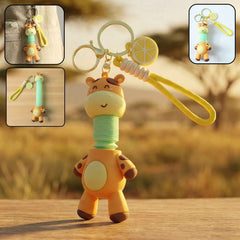 Giraffe Cartoon Keychain – Flexible Neck & Wrist Strap Charm