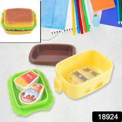 Burger Shape Sharpener with Eraser – Double Hole for Kids
