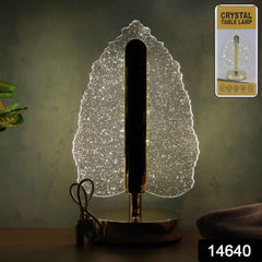 LED Crystal Table Lamp – Elegant Leaf Design with USB Power