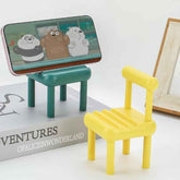 Mini Chair Phone Stand – Portable Wooden Desktop Holder | PHOBIA
