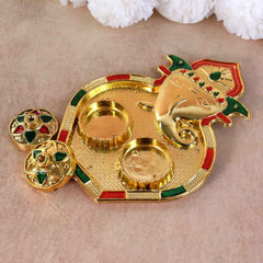 Ganesh Kumkum Box – Decorative Twin Containers for Pooja