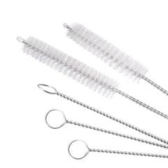 Stainless steel straw cleaning brush, 23cm long, for reusable straws.