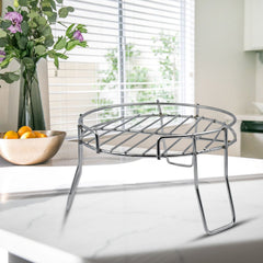 Stylish Stainless Steel Pot Stand, ideal for elevating home and garden aesthetics.