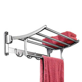 Folding Towel Rack – 18-Inch Stainless Steel for Bathroom | BathNova