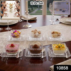 Glassware Serving Set Ð Elegant 12-Piece Snack & Dessert Plate Collection