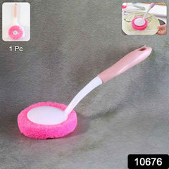 Kitchen Dish Scrubber Brush – Long Handle with Soft Sponge