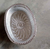 Silver Gift Tray – Royal Design Oval Decorative | Jiaqi
