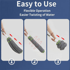Cleaning mop with ergonomic adjustable handle
