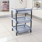 Kitchen Storage Basket Rack – 3-Layer Ventilated Organizer