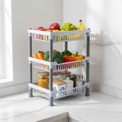 Kitchen Storage Basket Rack – 3-Layer Ventilated Organizer