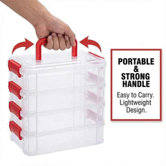 Plastic Storage Box – 4-Layer Transparent Organizer with Handle