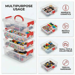 Plastic Storage Box – 4-Layer Transparent Organizer with Handle