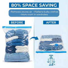 Vacuum Storage Bags with Suction Pump – Space-Saving 5 Pcs Set