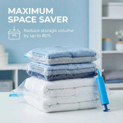 Vacuum Storage Bags with Suction Pump – Space-Saving 5 Pcs Set