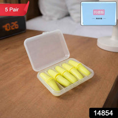 Soft Foam Noise Reduction Ear Plugs – Comfortable & Reusable (5 Pair)