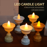 Water Sensor LED Diyas Set – Flameless White Decorative Lights