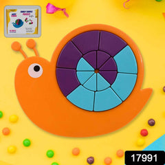 Close-up of the smooth, durable ABS plastic pieces of the Snail Puzzle.
