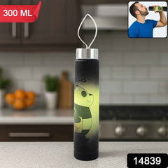 300ml Cartoon Printed Plastic Water Bottle – Leakproof & Portable