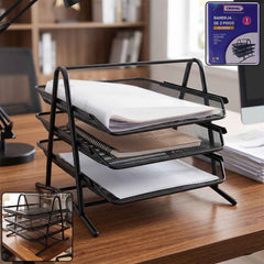 Organizer Rack Ð Durable 3-Tier Metal Storage for Office & Home