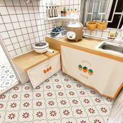 Waterproof Peel and Stick Tiles applied to a bathroom wall.