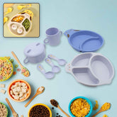 Bamboo Fibre Baby Feeding Set – 7 Pcs Dinnerware | Baby Ladle