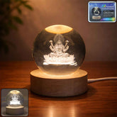 3D Crystal Lakshmi Ball LED Night Lamp – Warm Spiritual Decor
