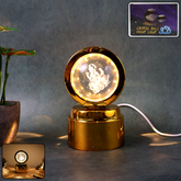 Ganpati Bapa 3D Crystal Ball LED Night Light – Divine Spiritual Glow
