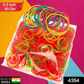 Vibrant multicolor rubber bands bundled, ideal for office and home organization.