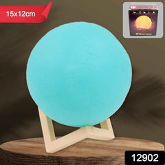 Moon Night Lamp – Blue 3D LED with Plastic Stand | Indo Glow