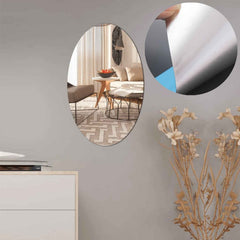 Self-Adhesive Bathroom Mirror – Oval, Unbreakable, Easy Install | Bathora