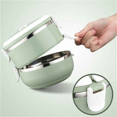 Insulated Stainless Steel Lunch Box – 2-Layer Tiffin | Lunchie Bunchie