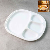 Large Plastic Compartment Dinner Plate – 4 Sections for Organized Meals