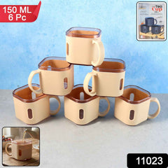 Square Tea Cup Set – Premium 6-Piece Lightweight 150ml