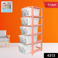 Plastic Storage Drawer – 5-Layer Large Modular Organizer