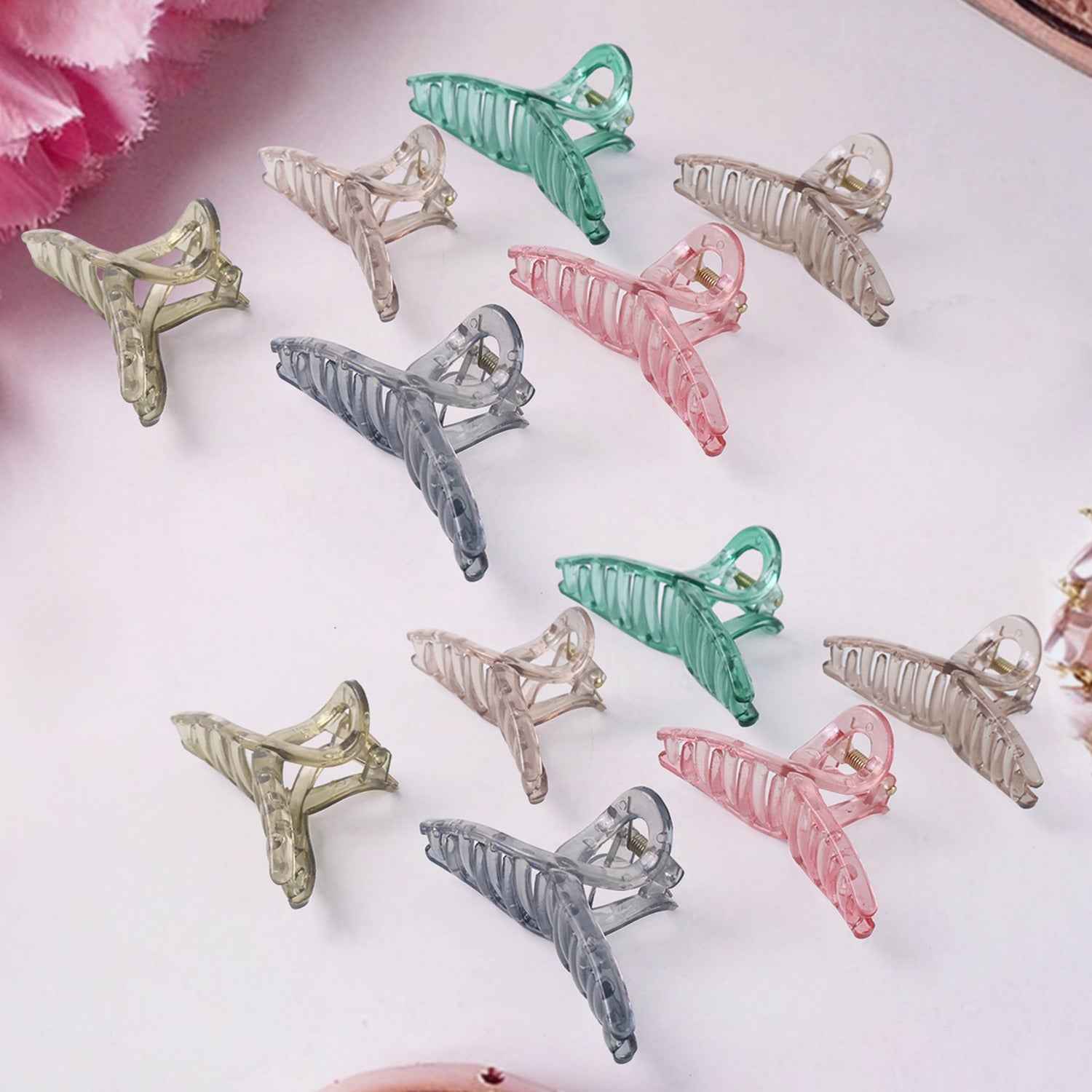 Hair Clutcher Clips – Premium 12-Pc Multicolor Stylish Hold