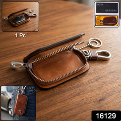 Leather Car Key Case Ð Compact & Stylish with Secure Closure